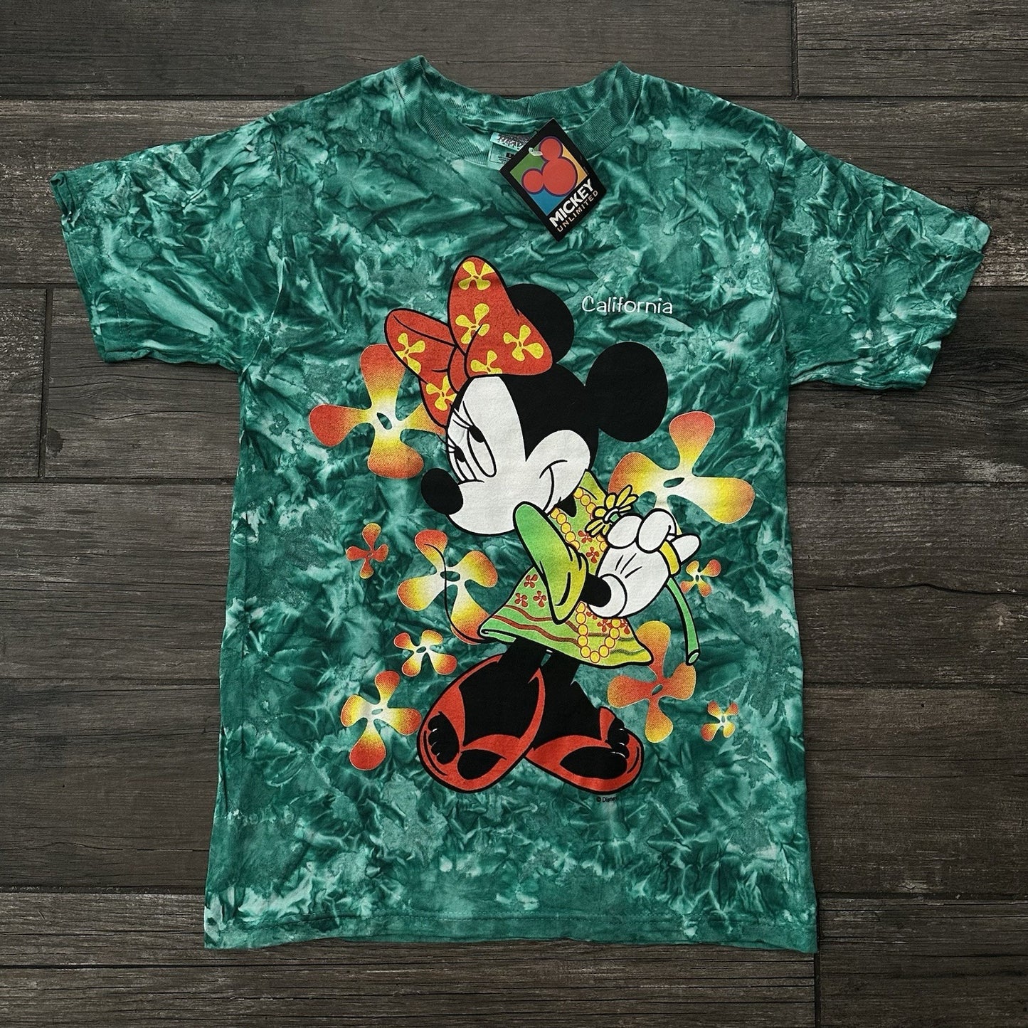 NWT VTG MICKEY UNLIMITED MINNIE MOUSE TIE-DYE CHARACTER T-SHIRT GREEN SZ S Yesterday's Fits Clothing Fashion Vintage Streetwear Fashion Item