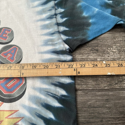VTG GRATEFUL DEAD SKIING SKELETON WGITE BLUE BAND PROMO T-SHIRT TEE FITS SZ L Yesterday's Fits Clothing Fashion Vintage Streetwear Fashion Item