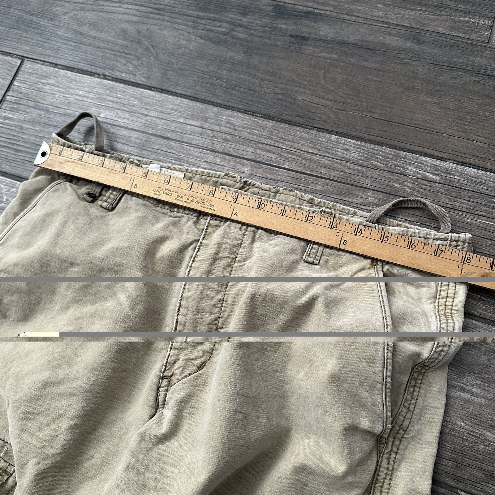 VTG Y2K X2 PARATROOPER BAGGY CARGO TAN KHAKI PANTS WIDE LEG SZ 36X34 DISTRESSED Yesterday's Fits Clothing Fashion Vintage Streetwear Fashion Item