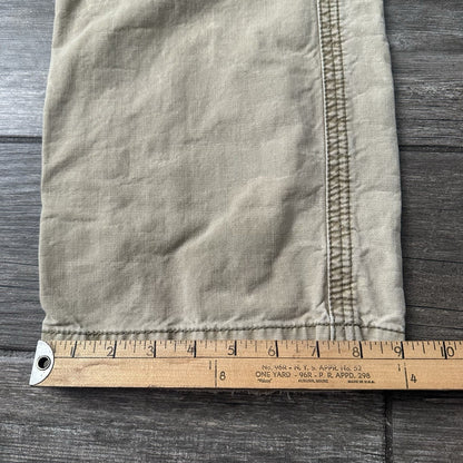 VTG Y2K X2 PARATROOPER BAGGY CARGO TAN KHAKI PANTS WIDE LEG SZ 36X34 DISTRESSED Yesterday's Fits Clothing Fashion Vintage Streetwear Fashion Item
