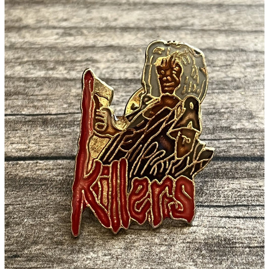 VTG 80s IRON MAIDEN EDDIE KILLERS ENAMEL PIN MUSIC CONCERT SHOW PROMO PINBACK Yesterday's Fits Clothing Fashion Vintage Streetwear Fashion Item