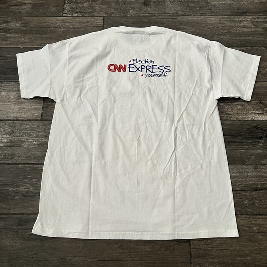 VTG CNN I'M AN INDEPENDENT THINKER WHITE SHORT SLEEVE T-SHIRT TV PROMO SZ XL Yesterday's Fits Clothing Fashion Vintage Streetwear Fashion Item