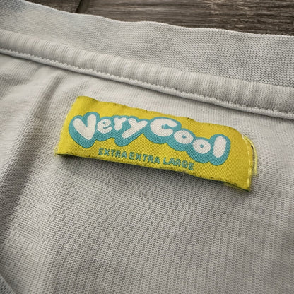 'VERY COOL' MICRO PLASTICS CARTOON HEAVYWEIGHT BLUE WHITE DYED T-SHIRT 2XL Yesterday's Fits Clothing Fashion Vintage Streetwear Fashion Item