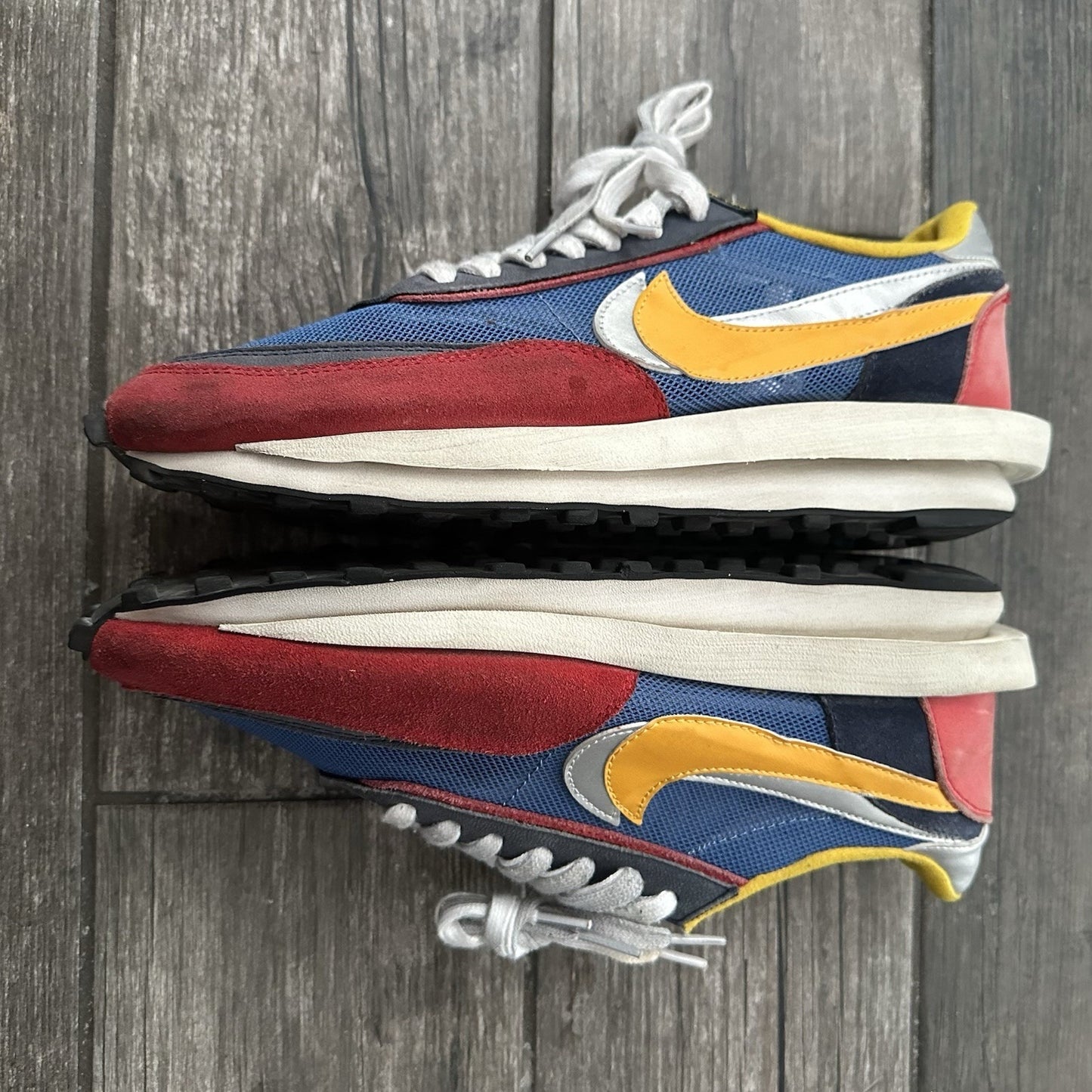 NIKE LD WAFFLE SACAI SZ 10 VARSITY BLUE RED YELLOW SNEAKERS BV0073-400 SHOES