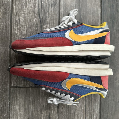 NIKE LD WAFFLE SACAI SZ 10 VARSITY BLUE RED YELLOW SNEAKERS BV0073-400 SHOES