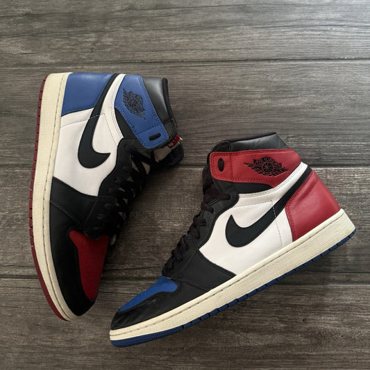 AIR JORDAN 1 RETRO OG TOP 3 WHITE BLACK RED BLUE SZ 12 555088-026 SNEAKERS Yesterday's Fits Clothing Fashion Vintage Streetwear Fashion Item