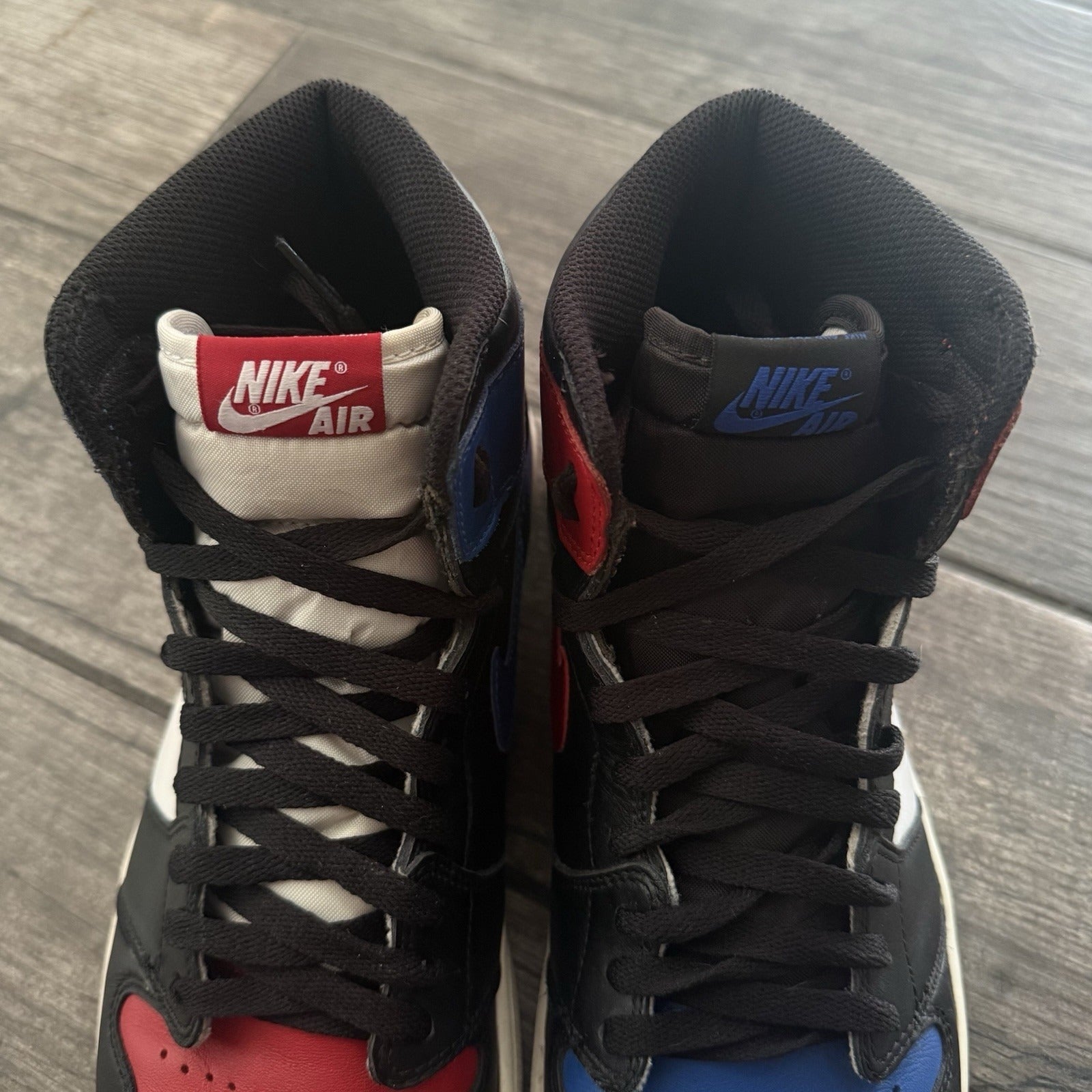 AIR JORDAN 1 RETRO OG TOP 3 WHITE BLACK RED BLUE SZ 12 555088-026 SNEAKERS Yesterday's Fits Clothing Fashion Vintage Streetwear Fashion Item