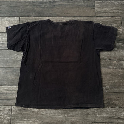 VTG 90s NBA CHICAGO BULLS BASKETBALL BLACK FADED DISTRESS T-SHIRT XXL LOGO 7 Yesterday's Fits Clothing Fashion Vintage Streetwear Fashion Item