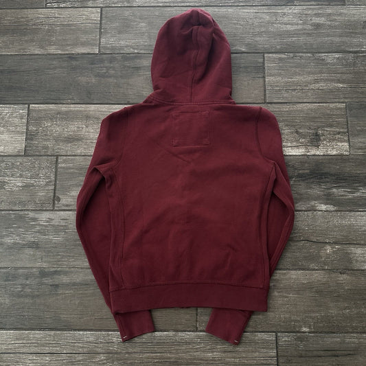 Y2K ABERCROMBIE & FITCH RED ZIP UP HOODIE SWEATSHIRT WMNS SZ L SPELL OUT LOGO Yesterday's Fits Clothing Fashion Vintage Streetwear Fashion Item