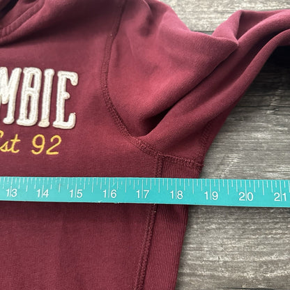 Y2K ABERCROMBIE & FITCH RED ZIP UP HOODIE SWEATSHIRT WMNS SZ L SPELL OUT LOGO Yesterday's Fits Clothing Fashion Vintage Streetwear Fashion Item