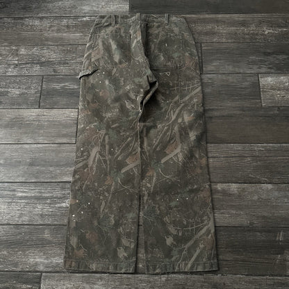 ABERCROMBIE & FITCH CAMO BAGGY DOUBLE KNEE CARPENTER PANTS DISTRESSED 31X32 Yesterday's Fits Clothing Fashion Vintage Streetwear Fashion Item