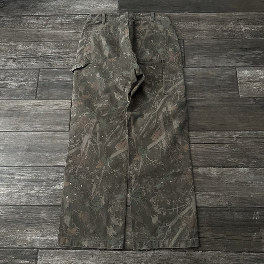 ABERCROMBIE & FITCH CAMO BAGGY DOUBLE KNEE CARPENTER PANTS DISTRESSED 31X32 Yesterday's Fits Clothing Fashion Vintage Streetwear Fashion Item