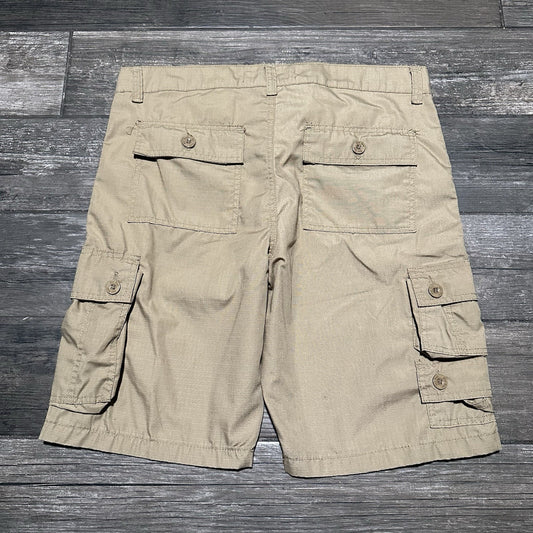 Y2K BLUE GEAR TAN CARGO SHORTS MULTI-POCKET BAGGY KNEE LENGTH SZ 36 Yesterday's Fits Clothing Fashion Vintage Streetwear Fashion Item