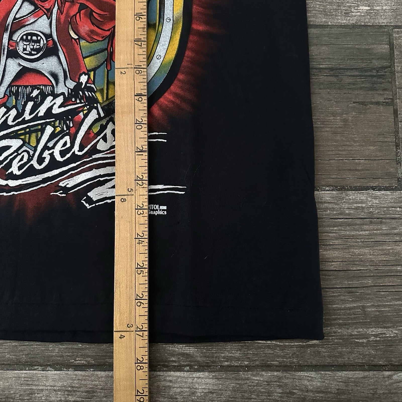 NWT VTG UNLV RUNNIN REBELS BIG PRINT COLLEGE BLACK T-SHIRT INTIMIDATOR SZ M Yesterday's Fits Clothing Fashion Vintage Streetwear Fashion Item