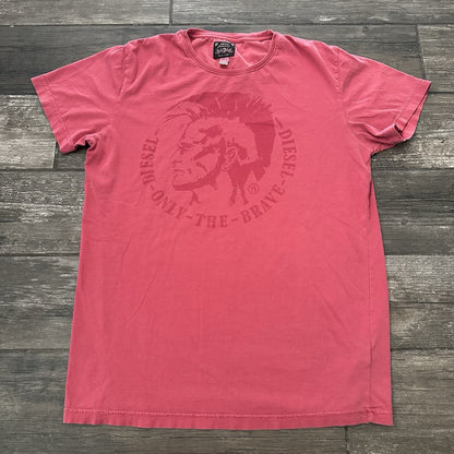Y2K DIESEL INDUSTRY BUFFALO NICKEL CHIEF HEAD SHORT SLEEVE T-SHIRT SZ L OVERDYE Yesterday's Fits Clothing Fashion Vintage Streetwear Fashion Item