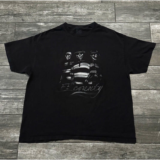 FB COUNTY CHICANO SKELETON LOWRIDER T-SHIRT BLACK FADED DISTRESSED SZ 2XL XXL Yesterday's Fits Clothing Fashion Vintage Streetwear Fashion Item