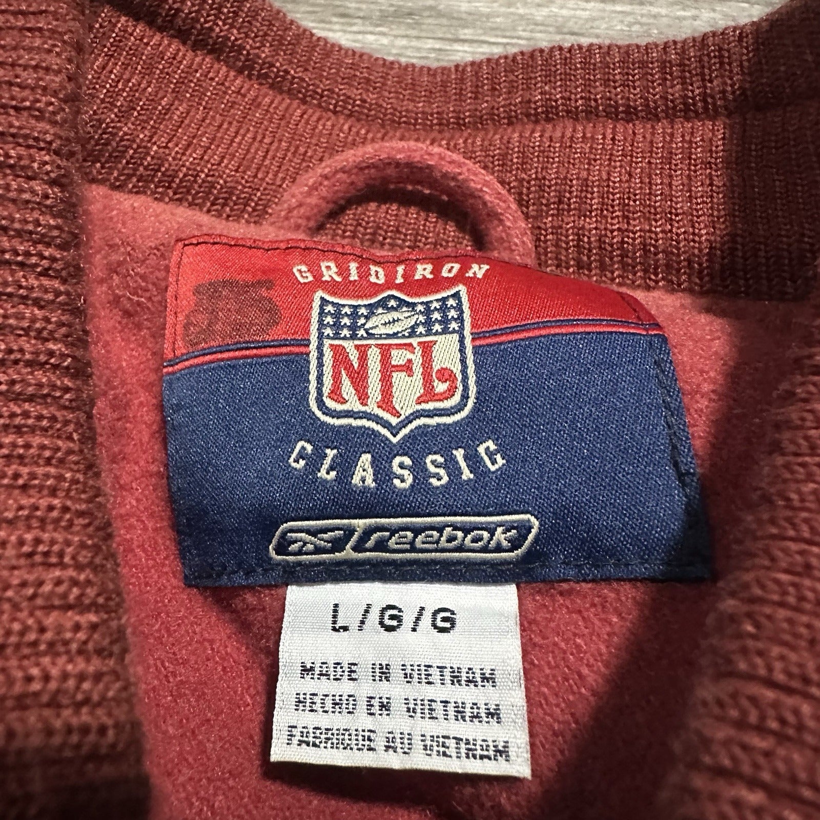 VTG REEBOK ARIZONA CARDINALS LETTERMAN VARSITY NFL BOMBER JACKET RED FADED SZ L Yesterday's Fits Clothing Fashion Vintage Streetwear Fashion Item