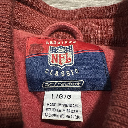 VTG REEBOK ARIZONA CARDINALS LETTERMAN VARSITY NFL BOMBER JACKET RED FADED SZ L Yesterday's Fits Clothing Fashion Vintage Streetwear Fashion Item