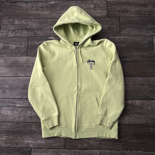 STUSSY CHAPTER STORE HIGHLIGHTER HEAVY FULL ZIP SWEATSHIRT HOODIE SURF SZ M Stussy Clothing Fashion Vintage Streetwear Fashion Item