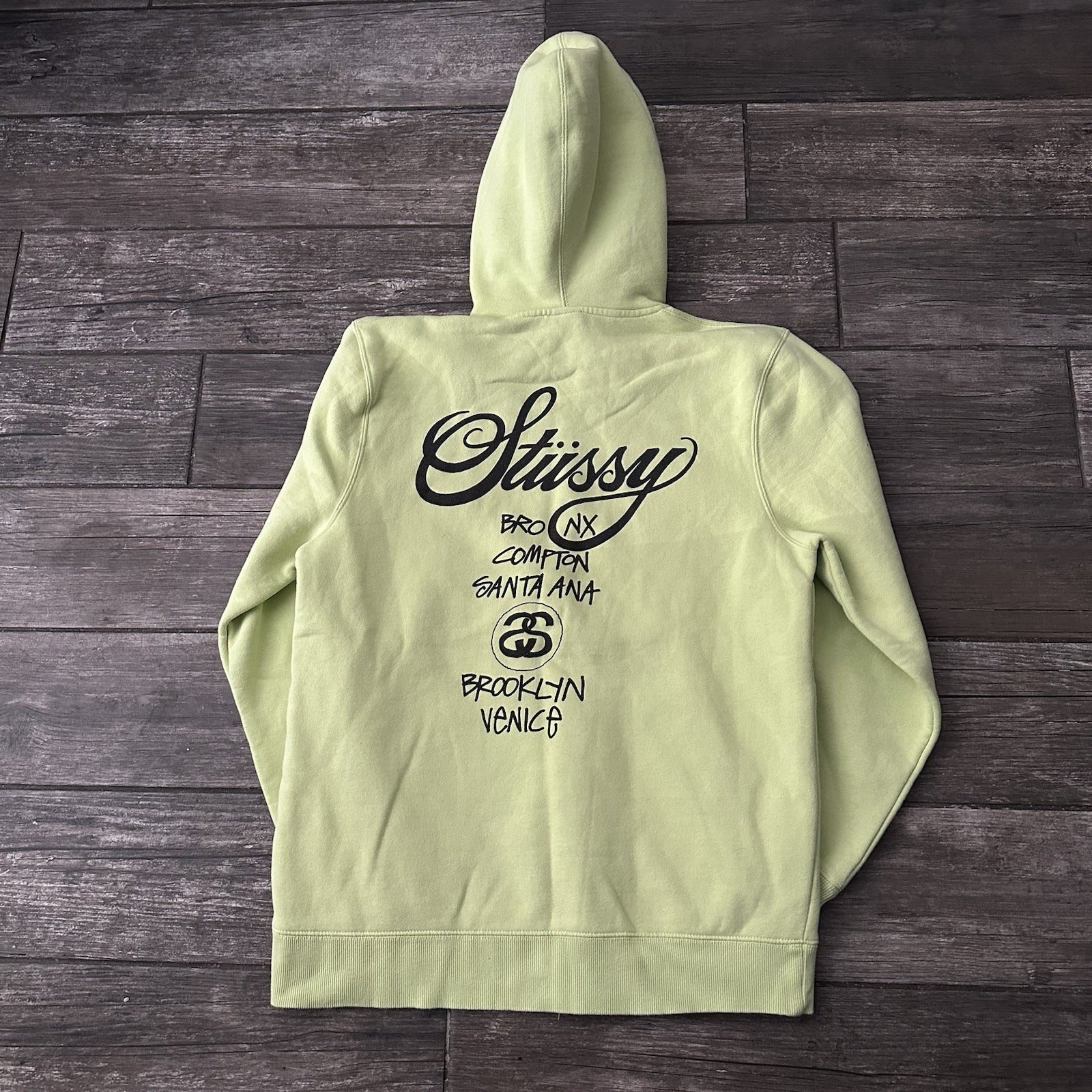 STUSSY CHAPTER STORE HIGHLIGHTER HEAVY FULL ZIP SWEATSHIRT HOODIE SURF SZ M Stussy Clothing Fashion Vintage Streetwear Fashion Item