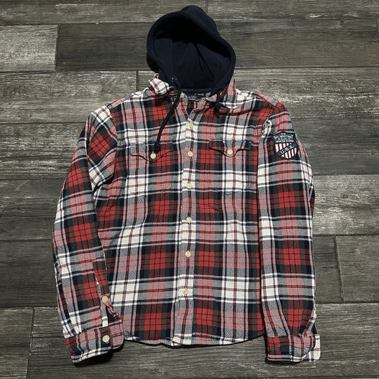 VTG POLO RALPH LAUREN MT WHITNEY WINTER EVENT USA FLANNEL HOODIE SWEATSHIRT M Yesterday's Fits Clothing Fashion Vintage Streetwear Fashion Item