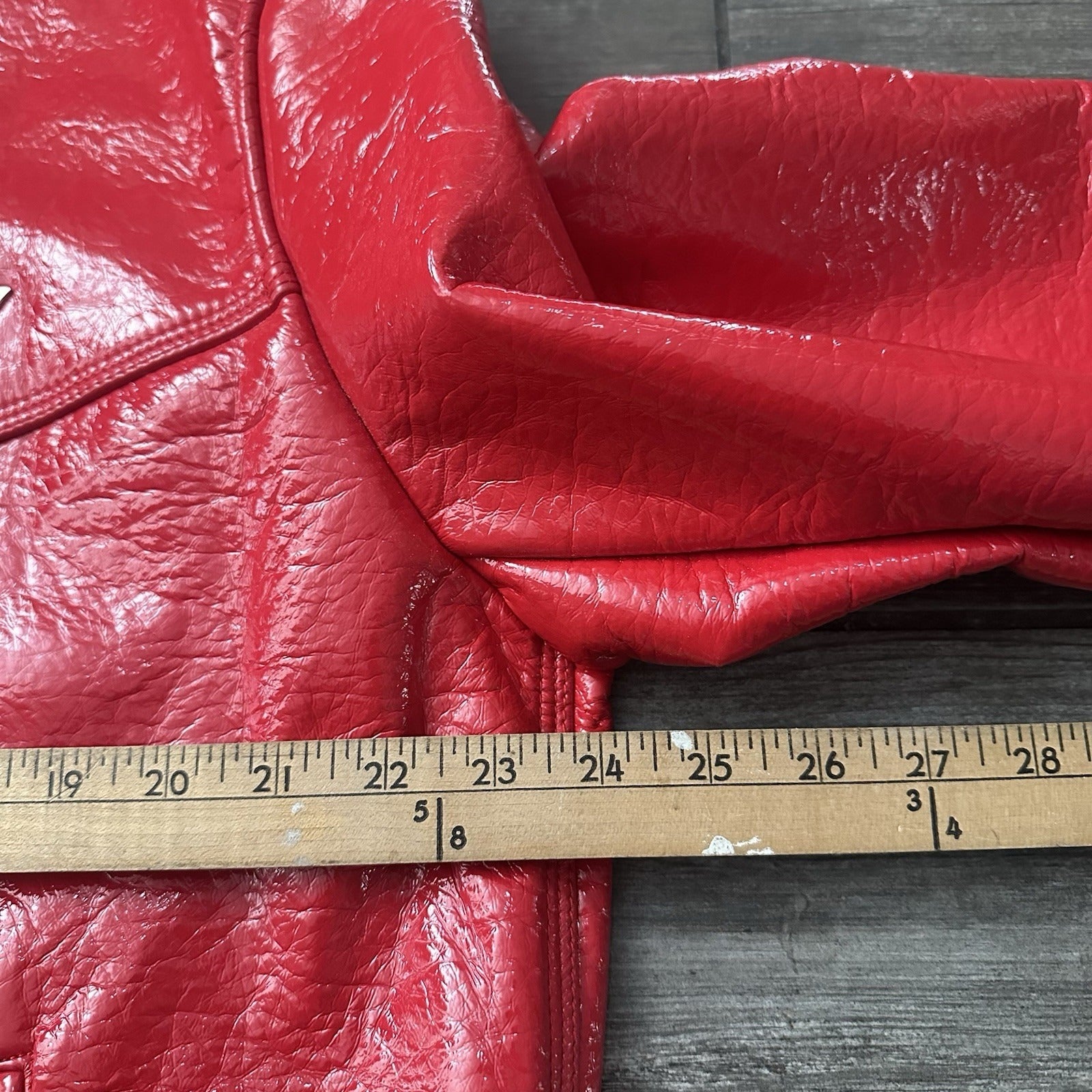 DIESEL J-LOU VINYL-EFFECT RED TRUCKER JACKET ZIP UP SZ 2XL FAUX LEATHER (J) Yesterday's Fits Clothing Fashion Vintage Streetwear Fashion Item