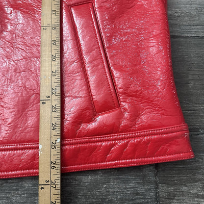 DIESEL J-LOU VINYL-EFFECT RED TRUCKER JACKET ZIP UP SZ 2XL FAUX LEATHER (J) Yesterday's Fits Clothing Fashion Vintage Streetwear Fashion Item