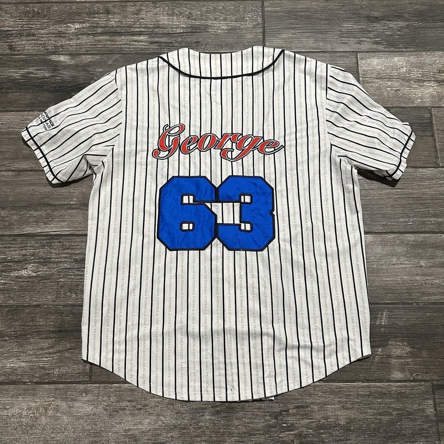 TOMMY HILFIGER AWAKE MERCEDES F1 GEORGE WHITE STRIPED BASEBALL JERSEY SZ 2XL Yesterday's Fits Clothing Fashion Vintage Streetwear Fashion Item