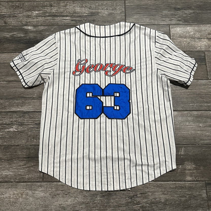 TOMMY HILFIGER AWAKE MERCEDES F1 GEORGE WHITE STRIPED BASEBALL JERSEY SZ 2XL Yesterday's Fits Clothing Fashion Vintage Streetwear Fashion Item