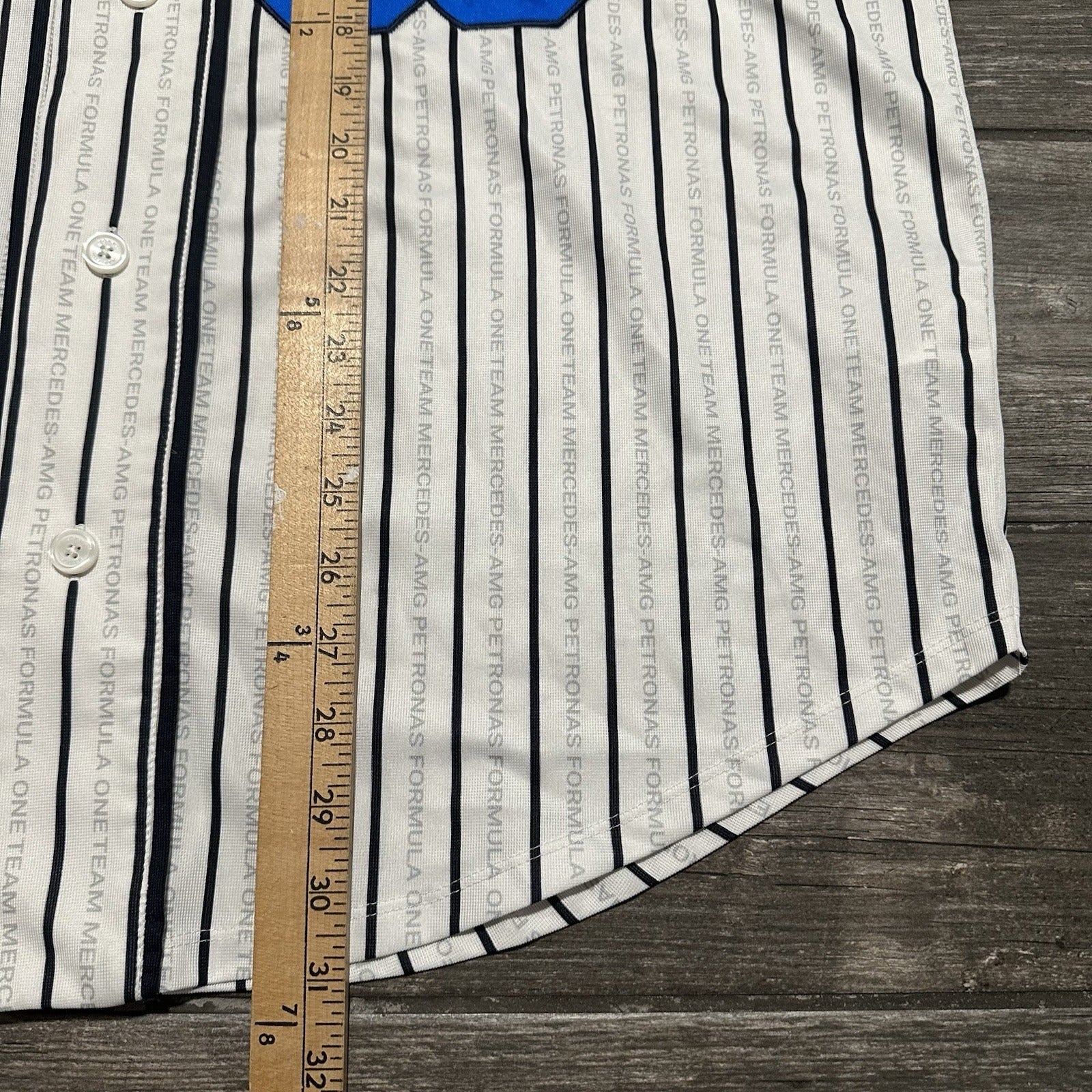 TOMMY HILFIGER AWAKE MERCEDES F1 GEORGE WHITE STRIPED BASEBALL JERSEY SZ 2XL Yesterday's Fits Clothing Fashion Vintage Streetwear Fashion Item