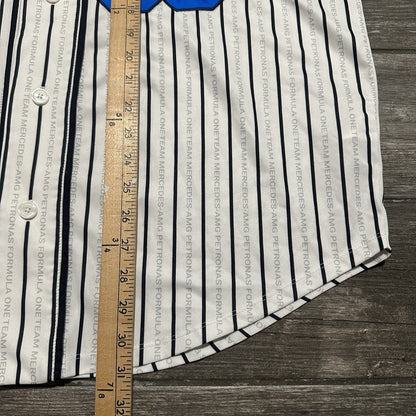 TOMMY HILFIGER AWAKE MERCEDES F1 GEORGE WHITE STRIPED BASEBALL JERSEY SZ 2XL Yesterday's Fits Clothing Fashion Vintage Streetwear Fashion Item