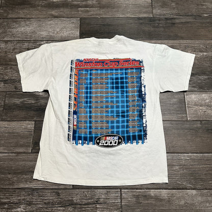 VTG 2000 NASCAR WINSTON CUP SERIES WHITE RACING T-SHIRT SZ XL CHECKERED FLAG Yesterday's Fits Clothing Fashion Vintage Streetwear Fashion Item