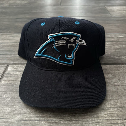 VTG AMERICAN NEEDLE CAROLINA PANTHERS WOOL BLEND BLACK SNAPBACK FOOTBALL HAT Yesterday's Fits Clothing Fashion Vintage Streetwear Fashion Item