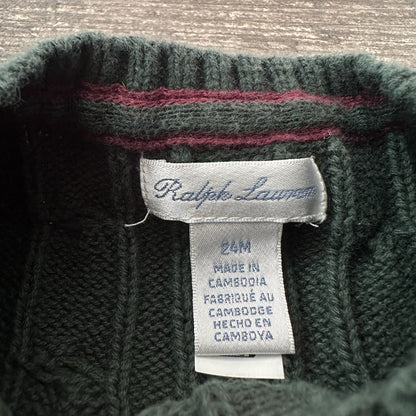 POLO RALPH LAUREN GREEN KNIT SWEATER BABY 24M 24-MOS GREEN PULLOVER Yesterday's Fits Clothing Fashion Vintage Streetwear Fashion Item