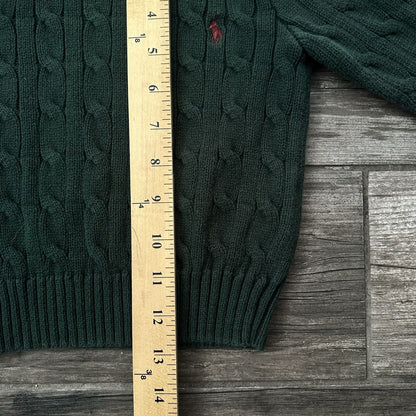 POLO RALPH LAUREN GREEN KNIT SWEATER BABY 24M 24-MOS GREEN PULLOVER Yesterday's Fits Clothing Fashion Vintage Streetwear Fashion Item