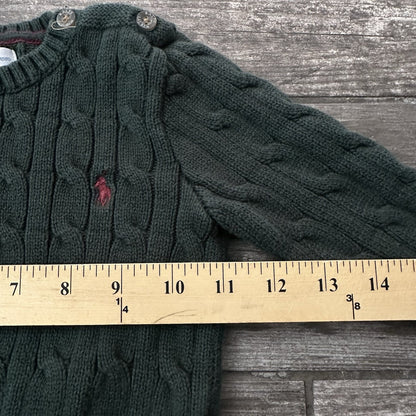 POLO RALPH LAUREN GREEN KNIT SWEATER BABY 24M 24-MOS GREEN PULLOVER Yesterday's Fits Clothing Fashion Vintage Streetwear Fashion Item