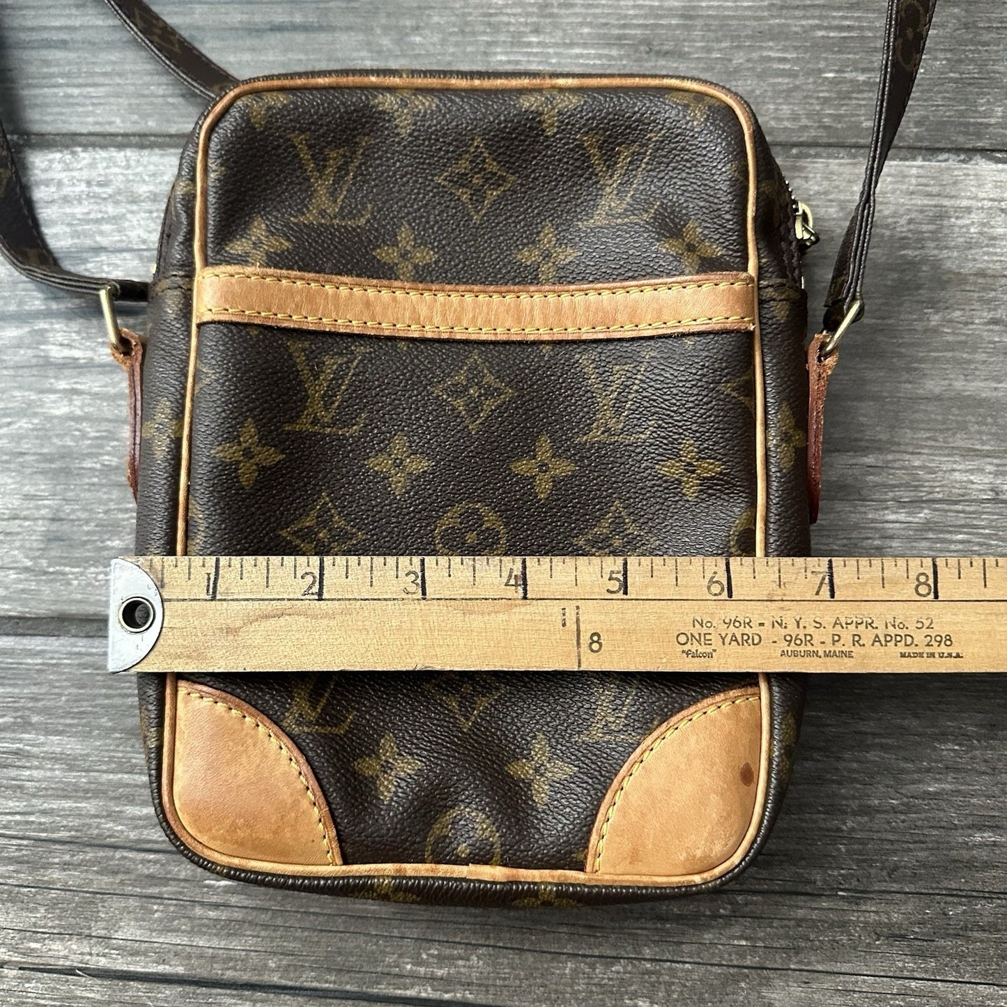 VTG 2000 LOUIS VUITTON DANUBE LEATHER SHOULDER SIDE BAG PURSE BROWN Y2K AOP Louis Vuitton Clothing Fashion Vintage Streetwear Fashion Item