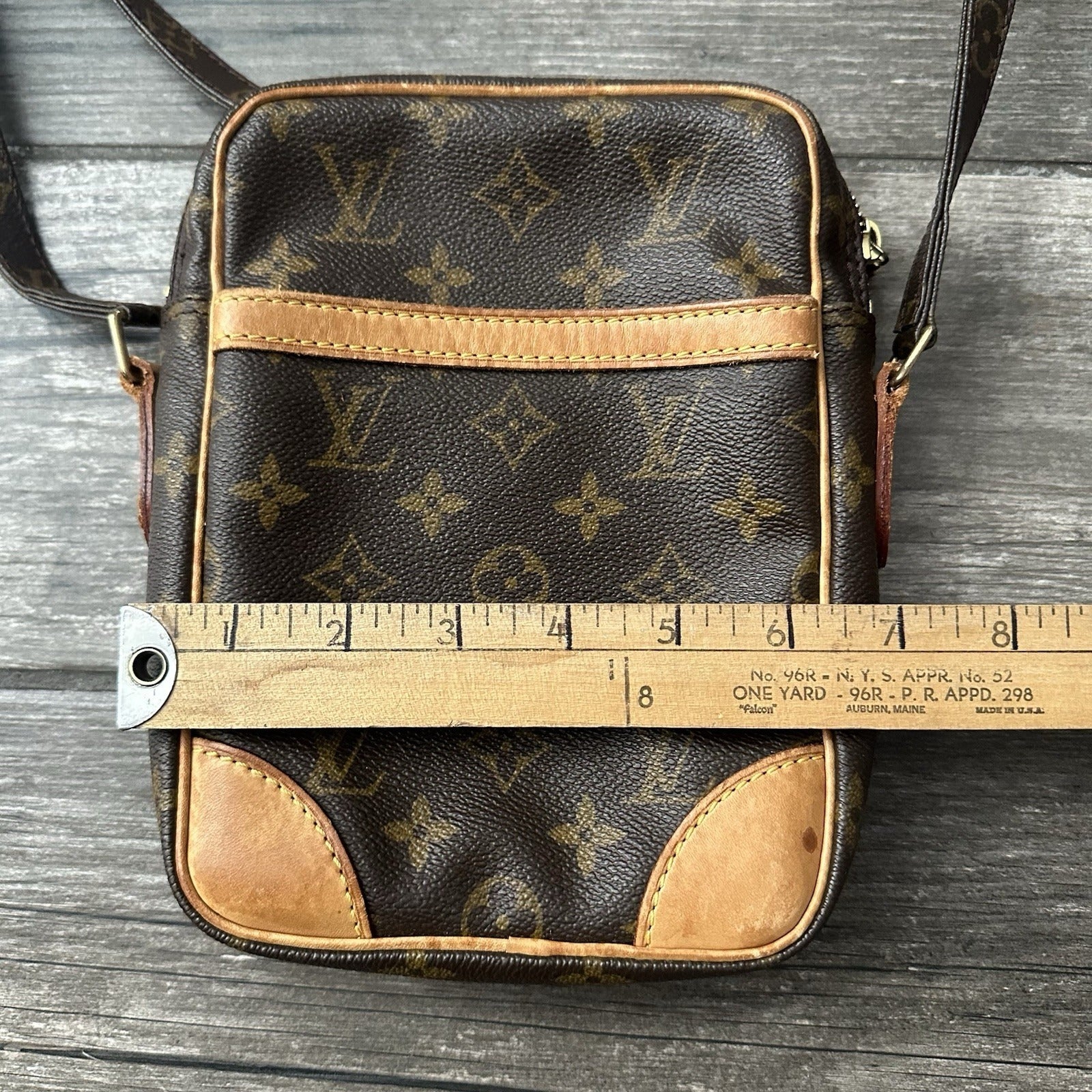 VTG 2000 LOUIS VUITTON DANUBE LEATHER SHOULDER SIDE BAG PURSE BROWN Y2K AOP Louis Vuitton Clothing Fashion Vintage Streetwear Fashion Item