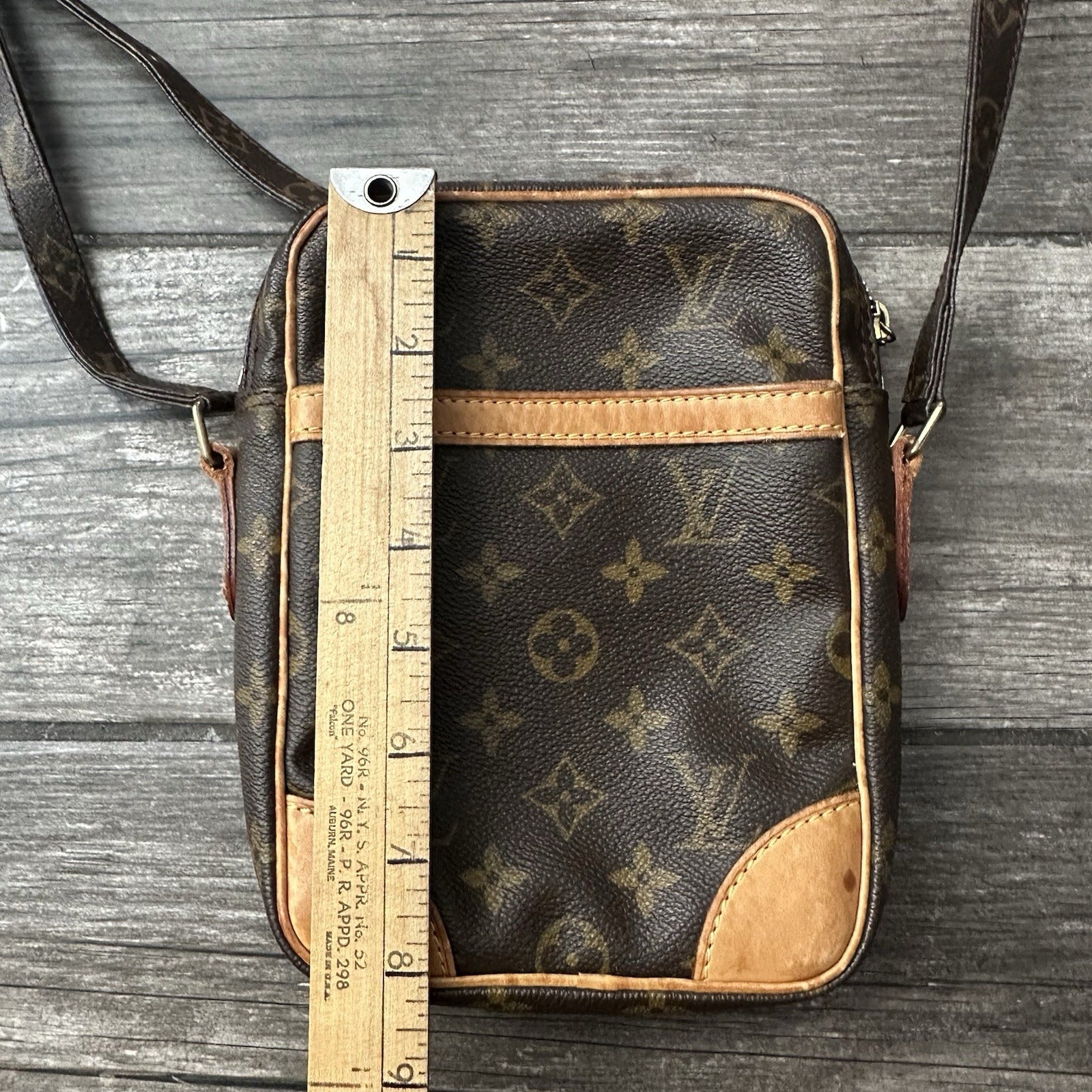 VTG 2000 LOUIS VUITTON DANUBE LEATHER SHOULDER SIDE BAG PURSE BROWN Y2K AOP Louis Vuitton Clothing Fashion Vintage Streetwear Fashion Item