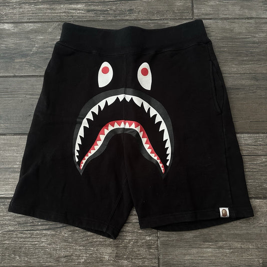 A BATHING APE BAPE BLACK COTTON SHARK FACE SWEAT SHORTS HEAVYWEIGHT CAMO SZ S A Bathing Ape Clothing Fashion Vintage Streetwear Fashion Item