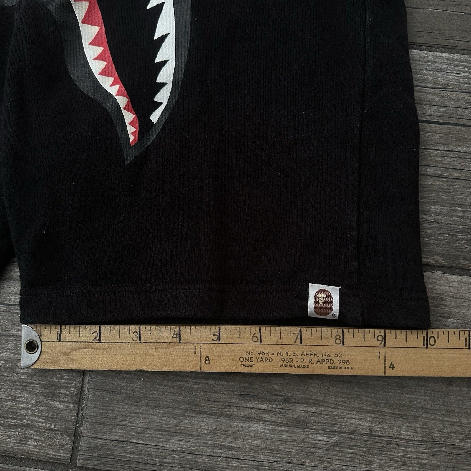 A BATHING APE BAPE BLACK COTTON SHARK FACE SWEAT SHORTS HEAVYWEIGHT CAMO SZ S A Bathing Ape Clothing Fashion Vintage Streetwear Fashion Item