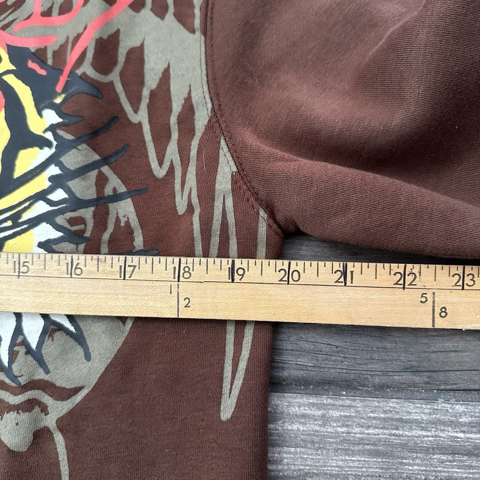 ED HARDY BROWN PULLOVER HOODIE SWEATSHIRT SZ M TIGER LOS ANGELES RHINESTONE Yesterday's Fits Clothing Fashion Vintage Streetwear Fashion Item