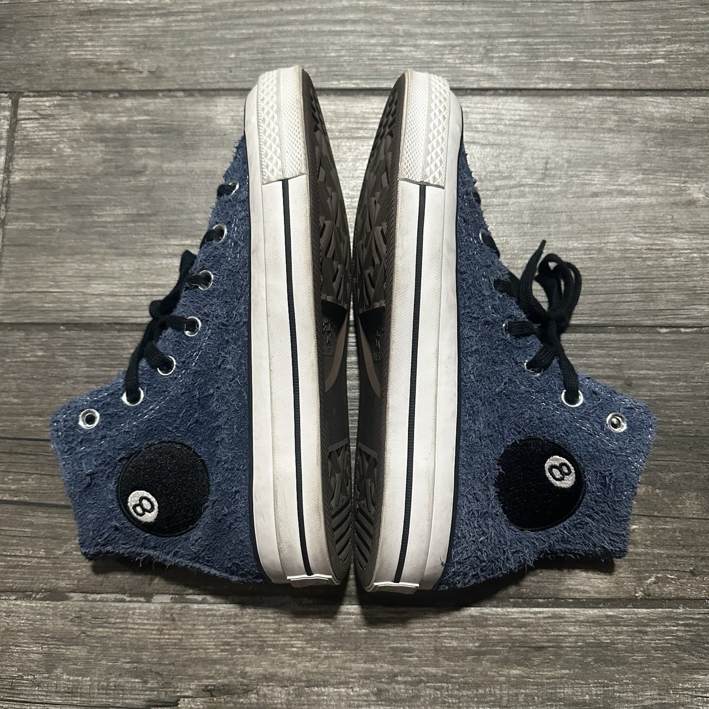 CONVERSE CUCK 70 HI STUSSY 8-BALL BLUE BLACK WHITE SZ 6 SNEAKERS NO BOX Yesterday's Fits Clothing Fashion Vintage Streetwear Fashion Item