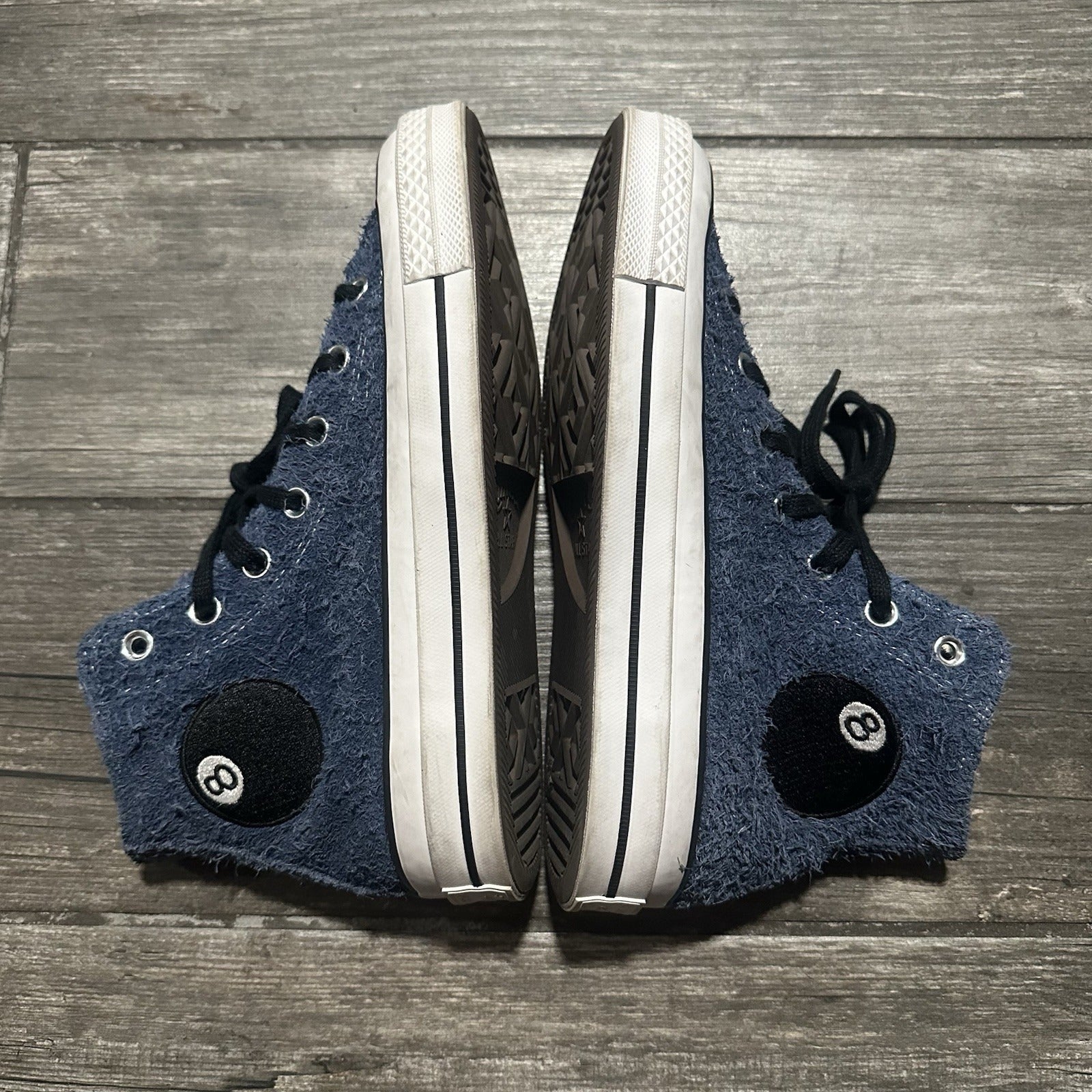CONVERSE CUCK 70 HI STUSSY 8-BALL BLUE BLACK WHITE SZ 6 SNEAKERS NO BOX Yesterday's Fits Clothing Fashion Vintage Streetwear Fashion Item