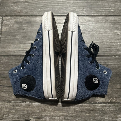 CONVERSE CUCK 70 HI STUSSY 8-BALL BLUE BLACK WHITE SZ 6 SNEAKERS NO BOX Yesterday's Fits Clothing Fashion Vintage Streetwear Fashion Item