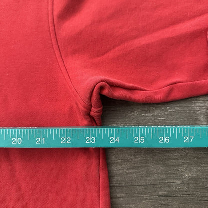 VTG NIKE PULLOVER RED GREY 1/2 SWEATSHIRT HOODIE SZ M KANGAROO POUCH Yesterday's Fits Clothing Fashion Vintage Streetwear Fashion Item