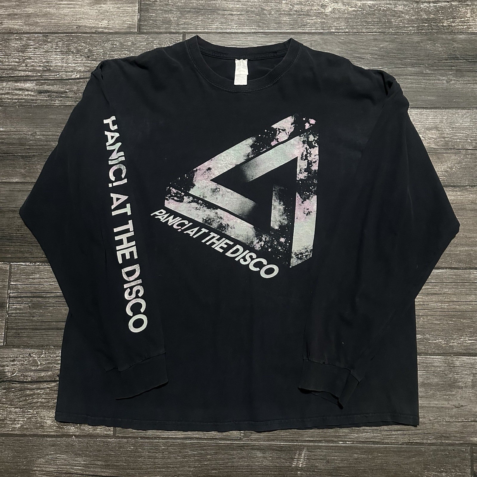 Y2K PANIC AT THE DISCO LONG SLEEVE BLACK FADED SHIRT CONCERT TOUR PROMO 2XL EMO Yesterday's Fits Clothing Fashion Vintage Streetwear Fashion Item