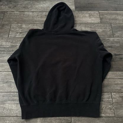 Y2K FOX RACING BLACK RED PULLOVER HOODIE SWEATSHIRT SZ 2XL DISTRESSED