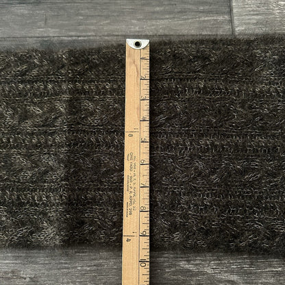 RUGBY POLO RALPH LAUREN MOHAIR CABLE KNIT DARK GREY BLEND SCARF WINTER WARM Yesterday's Fits Clothing Fashion Vintage Streetwear Fashion Item