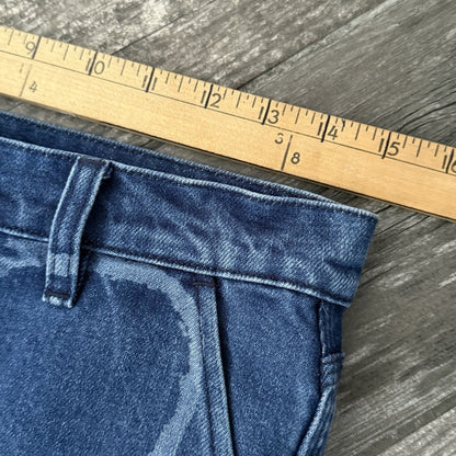 BRAIN DEAD HEAD PRINT AOP DOUBLE KNEE DENIM CARPENTER PANTS SZ 28 UTILITY JEANS Yesterday's Fits Clothing Fashion Vintage Streetwear Fashion Item